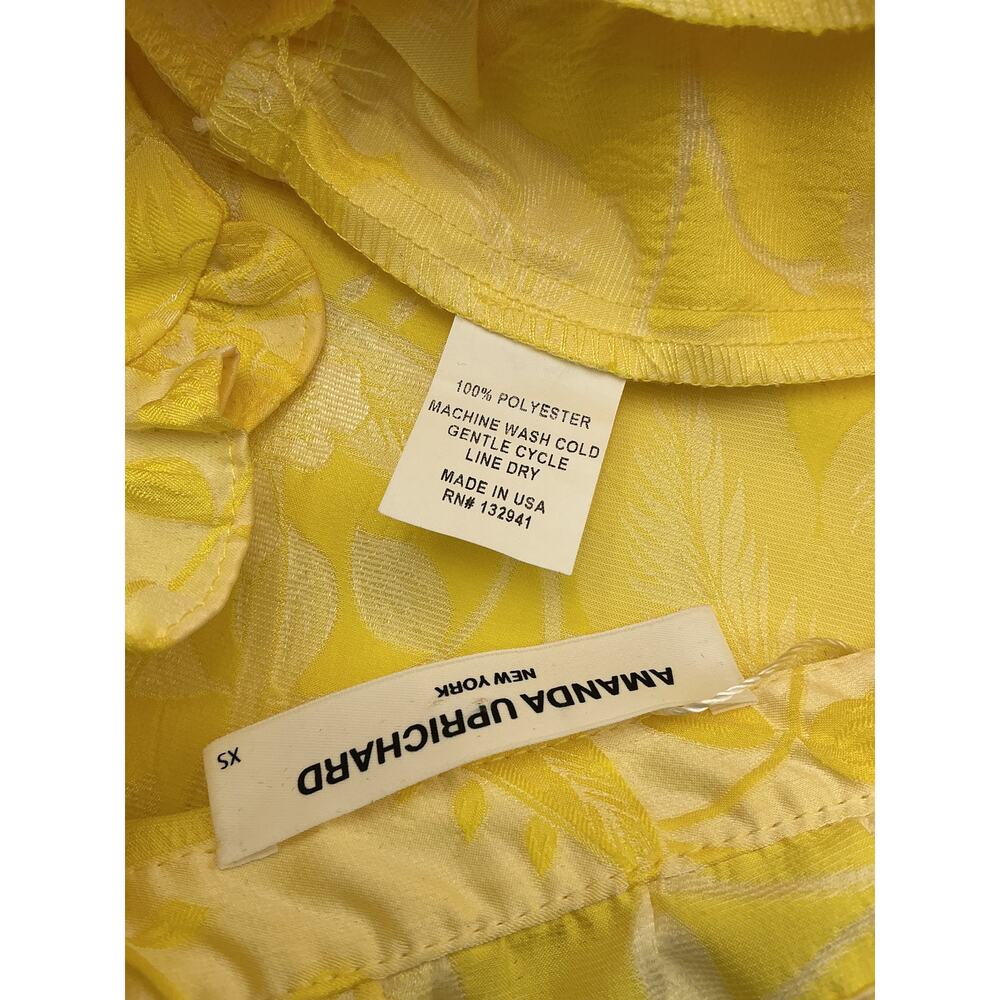 Amanda Uprichard Floral Yellow Saffron Mini Dress Size XS - Picture 4 of 4